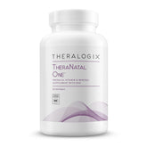 Theralogix TheraNatal One prenatal bottle with easy-to-swallow softgels for daily support.