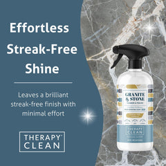 Therapy Granite Cleaner foaming dispense shown for easy application.