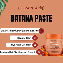 THERAVITARX Batana Oil label-closeup highlights organic, cold-pressed nutrients