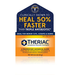 Theriac Advanced Manuka Honey Ointment packaging highlights clean, clinically backed wound care.