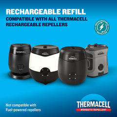 Thermacell 240-hour refill cartridge shown for scent-free defense.