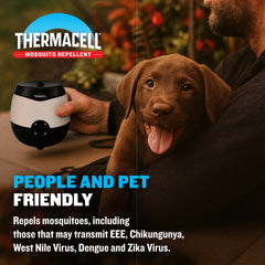 Thermacell Patio Shield rechargeable battery indicator signals long outdoor use.