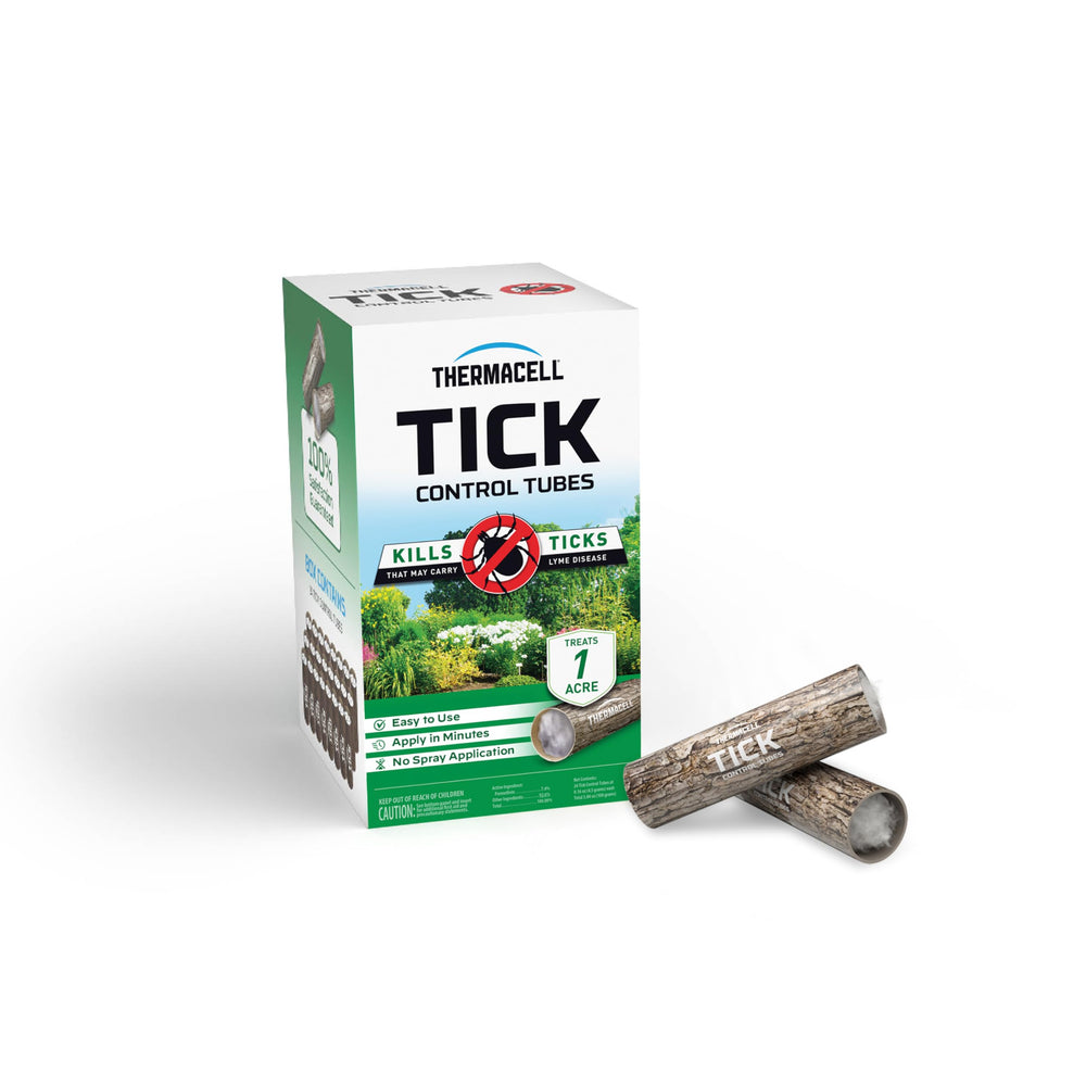 Thermacell Tick Control Tubes 24-count pack ready for yard use, no spray required.