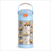 Thermos Funtainer 12oz bottle with straw close-up keeps drinks cold for hours