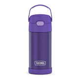 THERMOS FUNTAINER violet bottle with straw front view keeps beverages cool for hours