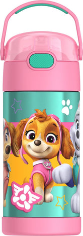 THERMOS FUNTainer 12oz water bottle with straw, Paw Patrol girl graphic, keeps drinks cold on the go