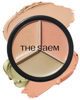 THESAEM Cover Perfection triple-pot concealer palette showing three shades for complete coverage and correction.