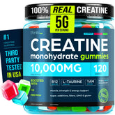Thinbi Creatine Gummies bottle front showing 120-count package for gym-ready performance.