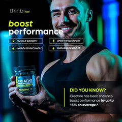 Gym bag scene with Thinbi Gummies for convenient pre- or post-workout use.