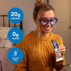 think! Protein Bars packaging highlights gluten-free, sugar-free formulation