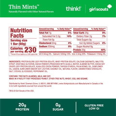 think! Protein Bars Thin Mint dark chocolate coating detail.