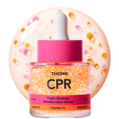THOME CPR Serum bottle on a clean surface highlighting firming potential and glow.