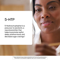 THORNE 5-HTP bottle pour highlights convenient use in routines.