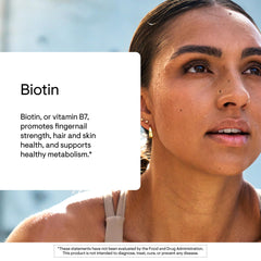 Thorne Biotin label view emphasizing gluten, dairy, and soy-free formula.