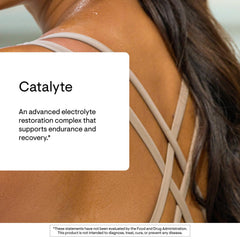 Close-up of the Catalyte label highlighting key electrolytes.