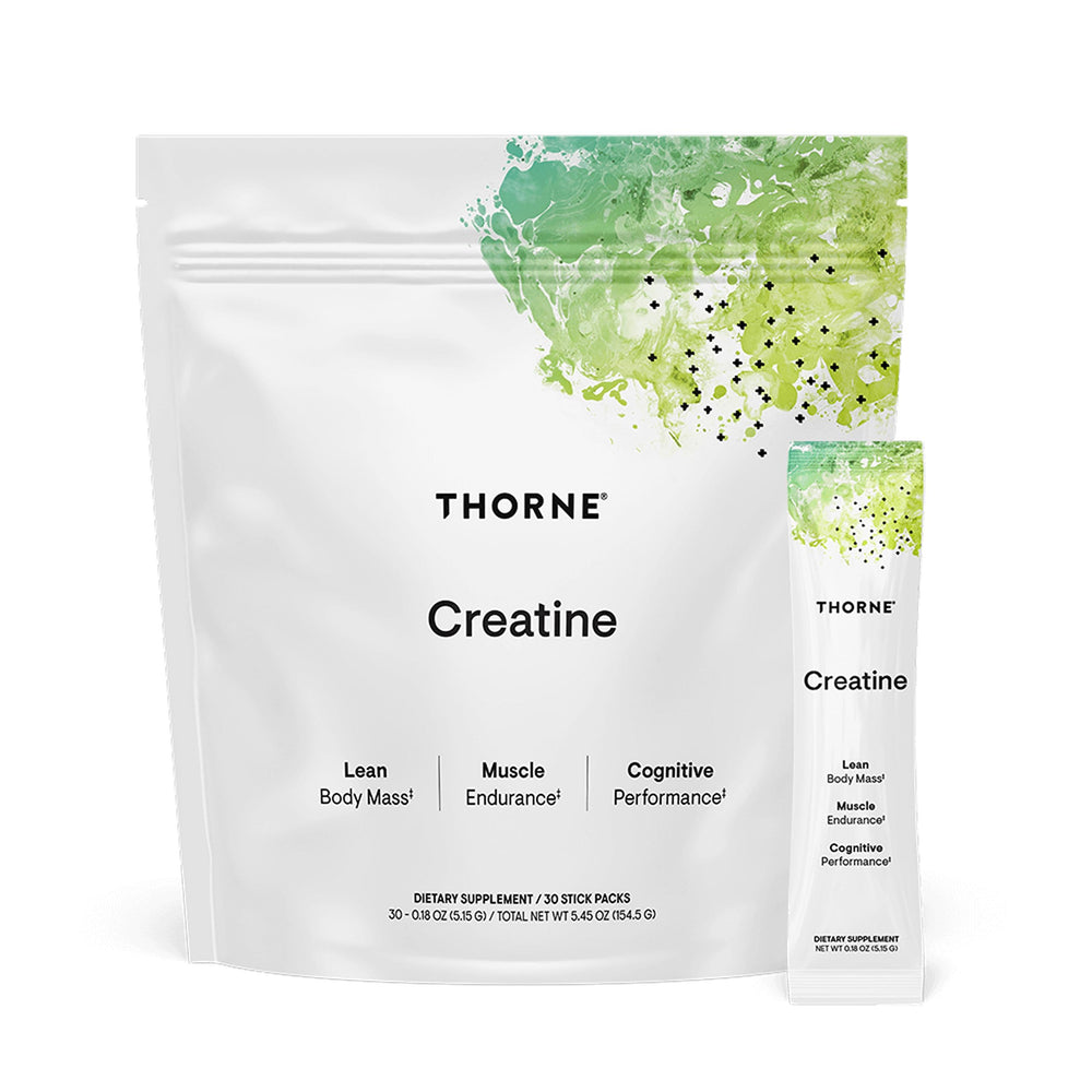 THORNE Creatine micronized bottle-front view for reliable athletic energy support