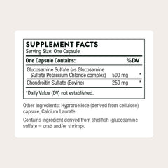 THORNE Glucosamine & Chondroitin capsules close-up for daily joint comfort