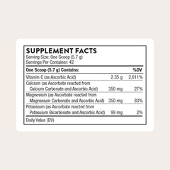 THORNE vitamin C bottle being poured highlights easy daily use.