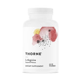 THORNE L-Arginine Sustained-Release bottle cap close-up, showing steady release for daily use.