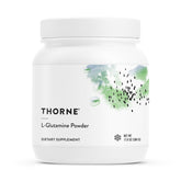 THORNE L-Glutamine powder bottle with label highlighting immune and GI support