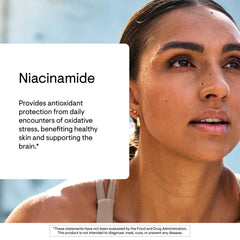 THORNE Niacinamide capsules image emphasizes 180-count daily supply