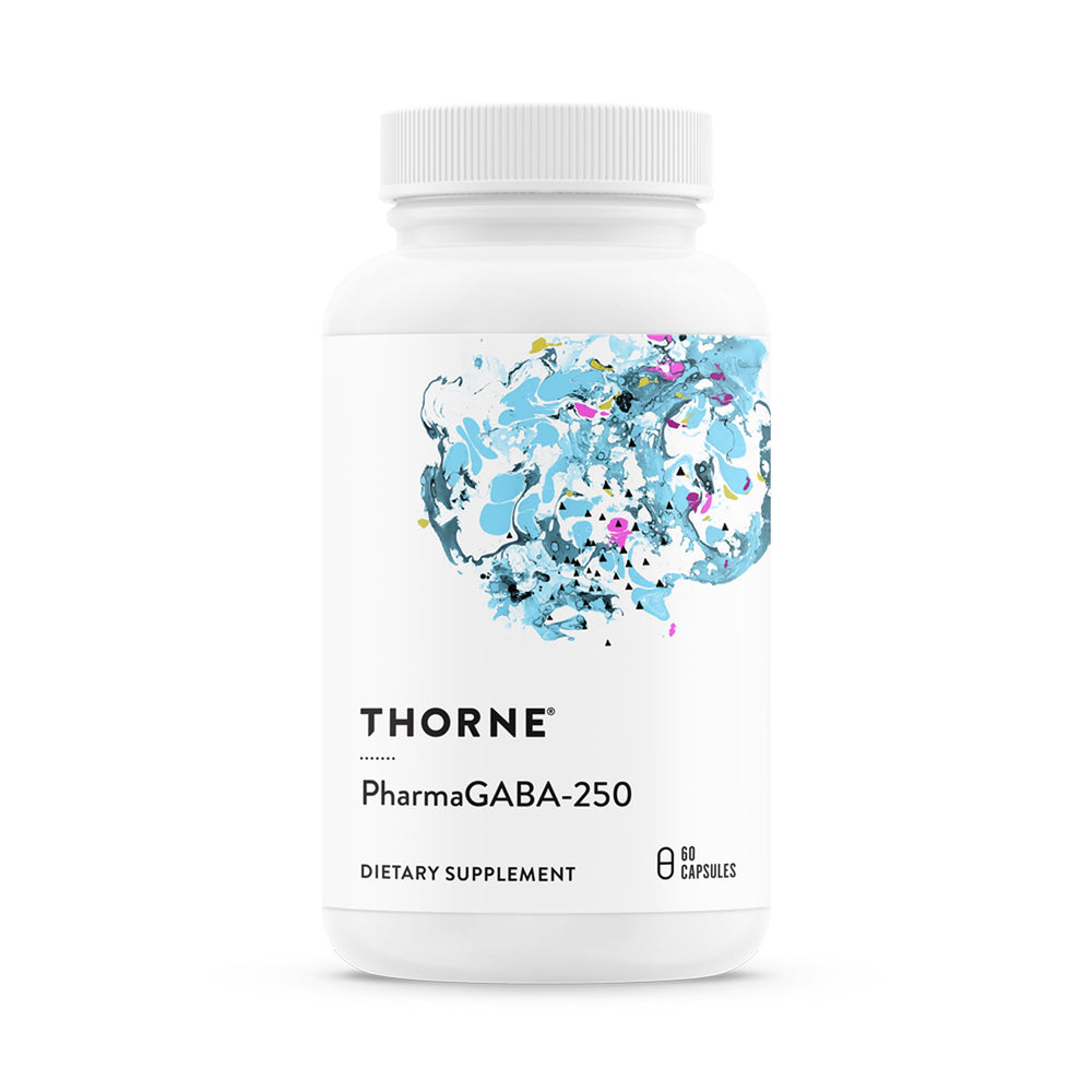 THORNE PharmaGABA-250 bottle front view for calm support