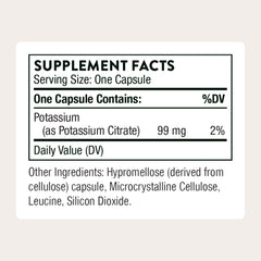 THORNE Potassium Citrate capsules close-up highlighting convenient supplementation.