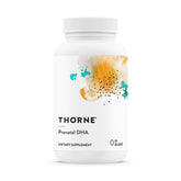 THORNE Prenatal DHA bottle cap with easy-to-take gelcaps.