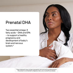 THORNE Prenatal DHA label detail and third-party certification badge.