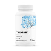 Thorne selenium 200mcg bottle for daily antioxidant support.