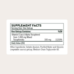 THORNE Ultimate-E softgels close-up, smooth and easy-to-swallow capsules