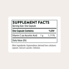 THORNE Vitamin C 1,000 mg capsules for convenient daily antioxidant support.
