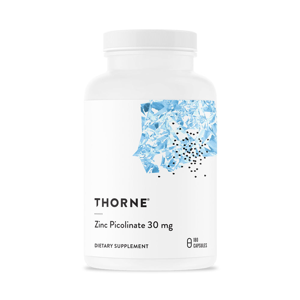 THORNE Zinc Picolinate bottle shows a daily immune support option.