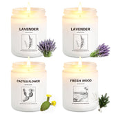 THORNWOLF 4-pack scented candles box, ideal gift packaging for any home.