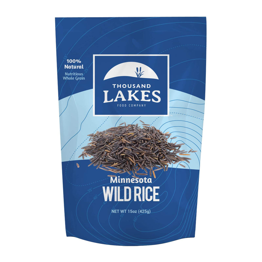 Thousand Lakes Wild Rice pouch front for pantry-ready storage