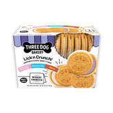 Three Dog Bakery Lick’n Crunch dessert pack front view, ideal everyday dog treats