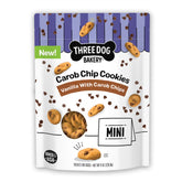 Three Dog Bakery mini carob chip cookies for dogs—crunchy bites for small dogs.