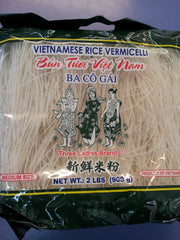 Three Ladies Vietnamese rice stick vermicelli 2lb ready for soups, stir-fries, and salads.