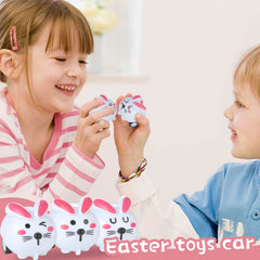 Three Otters durable Easter toy cars with smooth surfaces for little hands.