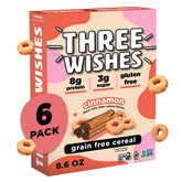 Three Wishes Cinnamon grain-free cereal box highlights gluten-free breakfast option