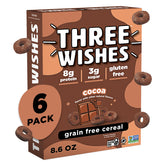 Three Wishes Cocoa cereal bowl highlights real cocoa flavor and a protein-rich breakfast