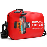 THRIAID 152-Pcs Waterproof First Aid Kit front view showing compact portability for outdoor use