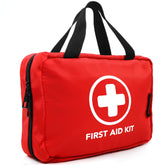 THRIAID 330-Piece First Aid Kit front view shows compact portability for home and car.