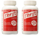 Thrift T-100 granular drain cleaner in a bottle targets kitchen and bathroom drains.