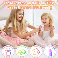 Thrilez kids nails glue-on design enables safe at-home application.