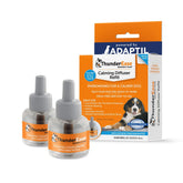 ThunderEase dog calming diffuser refill packaging with labeling for pet safety.