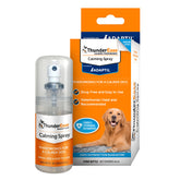 ThunderEase calming spray bottle helps ease pet stress during travel and vet visits.