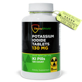 ThyroShield KI tablets 130 mg bottle ready for home preparedness.