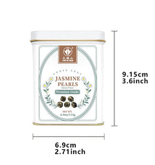 Tian Hu Shan brewing jasmine tea cup releases bright floral aroma.