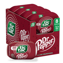 Tic Tac Dr Pepper mints 8-pack front view, grab-and-go refreshment